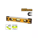 INGCO Mini vodováha 225 mm 3 libely magnetické