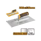 INGCO Hladká špachtľa 130 x 280 mm inox 10 x 10 mm mäkký držiak