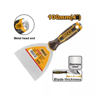 INGCO Špachtle 100 mm inox s mäkkou rukoväťou