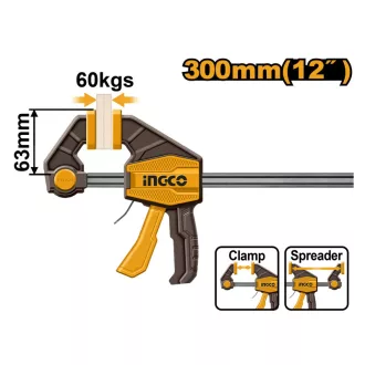INGCO Jednoručná rýchlo upínacia spona 300 x 63 mm