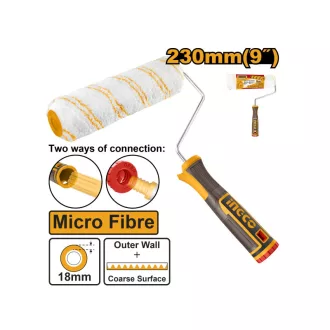   INGCO Mikrofázový maliarsky valček s držadlom 230 x 18 x 8 mm s mäkkou rukoväťou