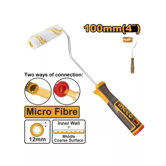   INGCO Mikrovláknový malířský válec s rukoväťou 100 x 12 x 6 mm mäkký držiak
