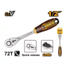 INGCO Rázová kľúčová tyč 1/2" 255 mm 72T CrV