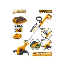 INGCO Sada akumulátorových záhradných strojov kosačka + krovinorez + okrajová kosačka 20 V (3 batérie + 2 nabíjačky)
