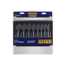 IRWIN Sada plochých drevených vrtákov 17 kusov bit Blue Groove 4x