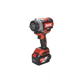   DCK Akumulátorový rázový utahovák 1/2" 968 Nm bez uhlíkových kefiek 20 V (2 x 5,0 Ah akumulátory + nabíjačka)