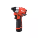 DCK Akumulátorový rázový skrutkovač 1/4" 140 Nm bez uhlíkov 12 V (2 x 2,0 Ah batéria + nabíjačka)