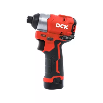   DCK Akumulátorový rázový skrutkovač 1/4" 140 Nm bez uhlíkov 12 V (2 x 2,0 Ah batéria + nabíjačka)