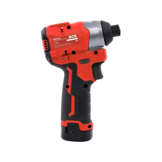   DCK Akumulátorový rázový skrutkovač 1/4" 140 Nm bez uhlíkov 12 V (2 x 2,0 Ah batéria + nabíjačka)