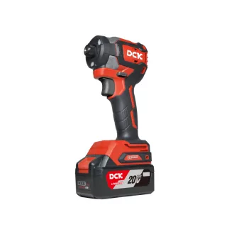   DCK Akumulátorový rázový skrutkovač 1/4" 208 Nm bez uhlíkov 20 V (1 x 4,0 Ah batéria + nabíjačka)