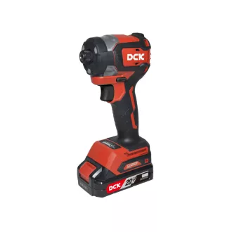   DCK Bezuhlíkový akumulátorový impaktný skrutkovač 1/4" 208 Nm 20 V (2 x 4,0 Ah batéria + nabíjačka)