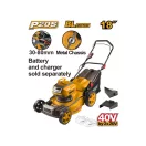 INGCO Akumulátorová kosačka 460 mm 2 x 20 V bezuhlíková (bez batérie a nabíjačky)