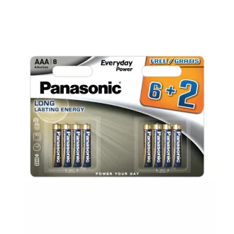 PANASONIC AAA/mikroodolná alkalická batéria 1,5 V (8ks)