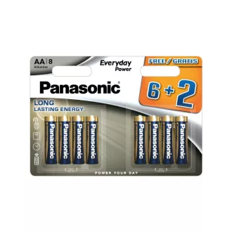   PANASONIC AA/tužková odolná alkalická batéria 1,5 V (8 ks)