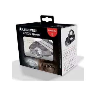   LEDLENSER Nabíjateľná čelová lampa MH11 Bluetooth 1000 lm 18650, sivá