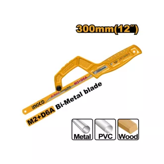 INGCO Ručná kovová píla 300 mm s bimetalovou čepeľou