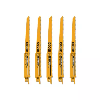   INGCO Pílový list na reciprokovanú pílu 225 mm 6 TPI na hrubé drevo BIM (5 ks)