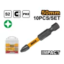 INGCO Impact bitový nástavec PH2 x 50 mm (10 ks)