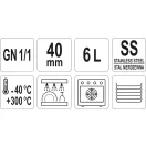 YATO GASTRO Inox vložka 40 mm GN 1/1