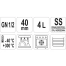YATO GASTRO Inox vložka 40 mm GN 1/2