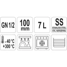YATO GASTRO Inox vložka 100 mm GN 1/2