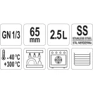 YATO GASTRO Inox vložka 65 mm GN 1/3 2,5 l