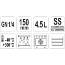 YATO GASTRO Inox vložka 150 mm GN 1/4
