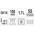 YATO GASTRO Inox vložka 100 mm GN 1/6