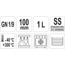 YATO GASTRO Inox vložka 100 mm GN 1/9