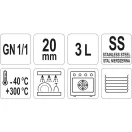 YATO GASTRO Inox vložka 20 mm GN 1/1