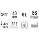 YATO GASTRO Inox vložka 40 mm GN 1/1