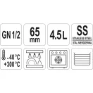 YATO GASTRO Inox vložka 65 mm GN 1/2