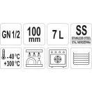 YATO GASTRO Inox vložka 100 mm GN 1/2