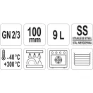 YATO GASTRO Inox vložka 100 mm GN 1/2