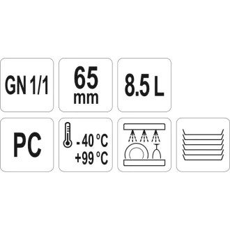YATO GASTRO Vložka plastová 65 mm GN 1/1