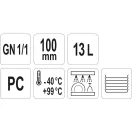 YATO GASTRO Vložka plastová 100 mm GN 1/1