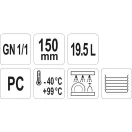 YATO GASTRO Vložka plastová 150 mm GN 1/1