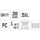 YATO GASTRO Plastová vložka 200 mm GN 1/1