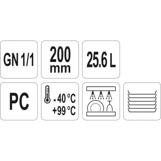 YATO GASTRO Plastová vložka 200 mm GN 1/1