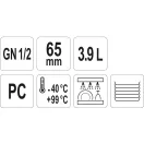 YATO GASTRO Plastová vložka 65 mm GN 1/2