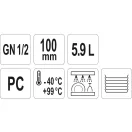YATO GASTRO Vložka plastová 100 mm GN 1/2