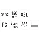YATO GASTRO Vložka plastová 150 mm GN 1/2