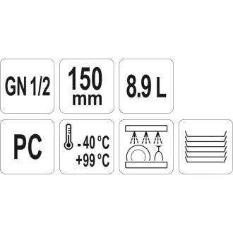 YATO GASTRO Vložka plastová 150 mm GN 1/2