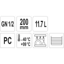 YATO GASTRO Plastová vložka 200 mm GN 1/2
