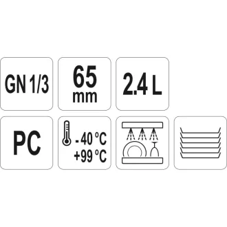 YATO GASTRO Vložka plastová 65 mm GN 1/3