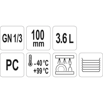 YATO GASTRO Vložka plastová 100 mm GN 1/3