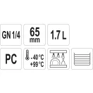 YATO GASTRO Vložka plastová 65 mm GN 1/4