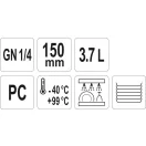 YATO GASTRO Vložka plastová 150 mm GN 1/4