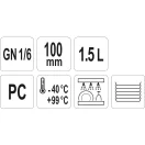 YATO GASTRO Vložka plastová 100 mm GN 1/6