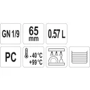 YATO GASTRO Plastová vložka 65 mm GN 1/9